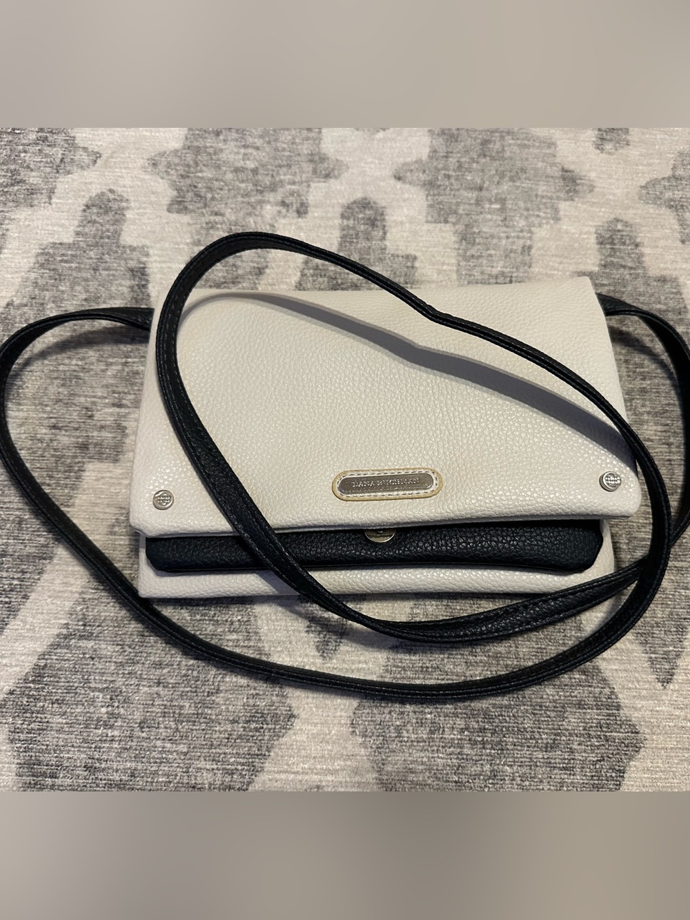 Dana Buchman White and Black Crossbody Wallet Purse